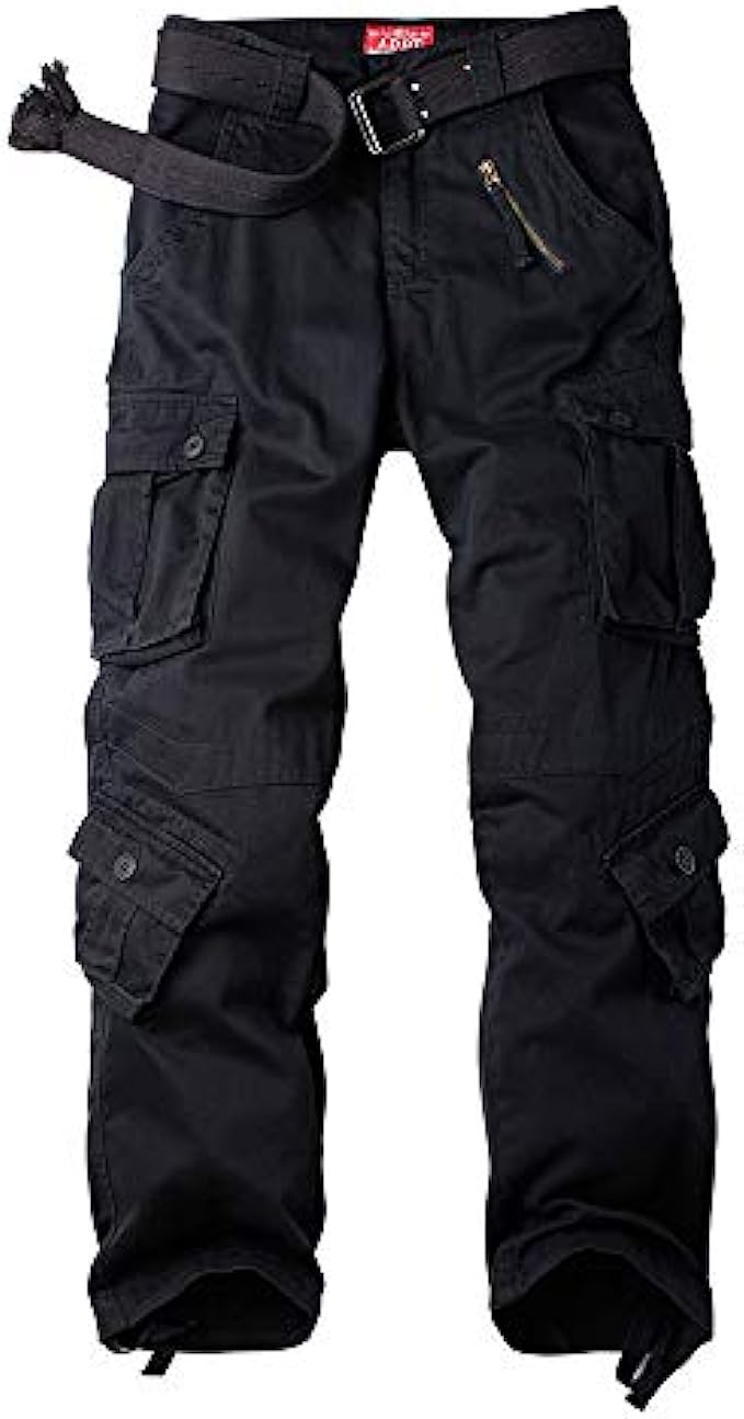 Alfiudad Womens Cargo Pants with Pockets Casual Military Army Hiking Combat Tactical Work Pants Trousers