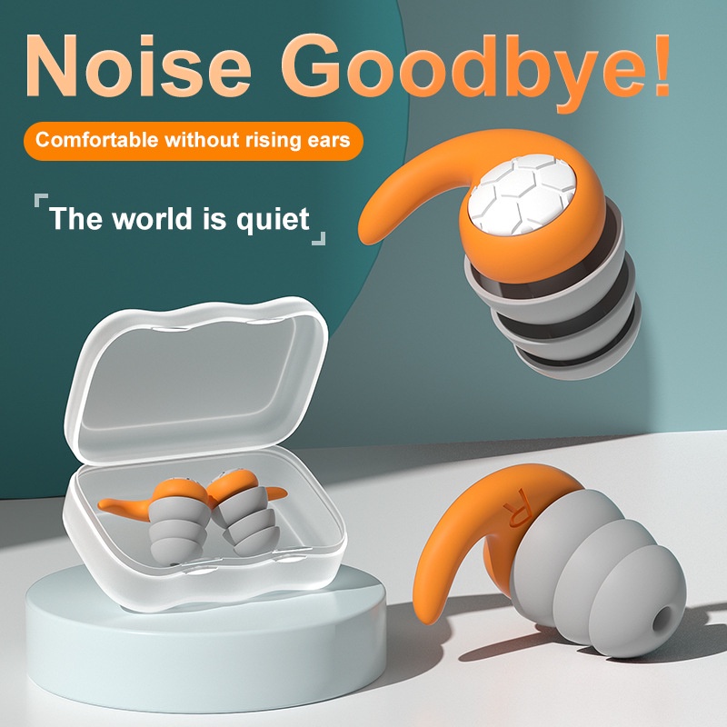 Ear Plugs for Sleeping, Noise Canceling Earplugs, Reusable Silicone Earplugs for Hearing Protection Waterproof EarPlugs Suitable for Sleeping Swimming Studying Traveling